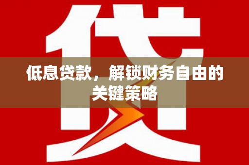 万丹低息贷款，解锁财务自由的关键策略