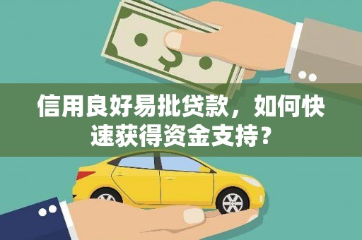 万丹信用良好易批贷款，如何快速获得资金支持？