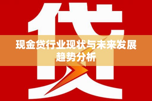 万丹现金贷行业现状与未来发展趋势分析