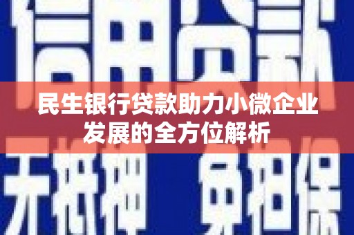 万丹民生银行贷款助力小微企业发展的全方位解析