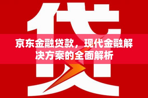 万丹京东金融贷款，现代金融解决方案的全面解析