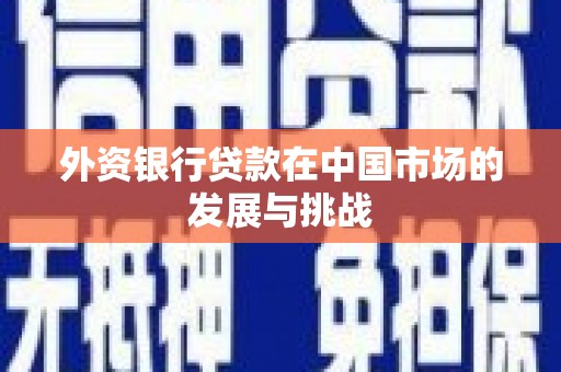 万丹外资银行贷款在中国市场的发展与挑战