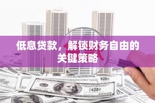 万丹低息贷款，解锁财务自由的关键策略