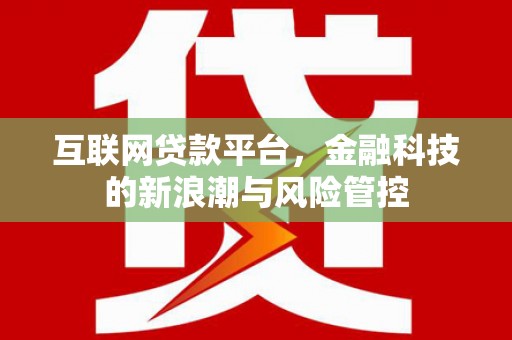 万丹互联网贷款平台，金融科技的新浪潮与风险管控