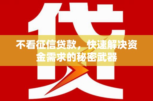 万丹不看征信贷款，快速解决资金需求的秘密武器