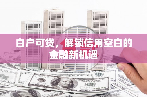万丹白户可贷，解锁信用空白的金融新机遇