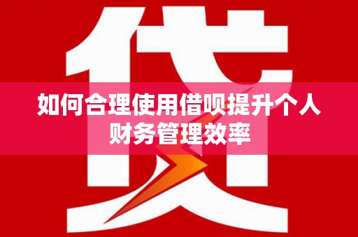 万丹如何合理使用借呗提升个人财务管理效率