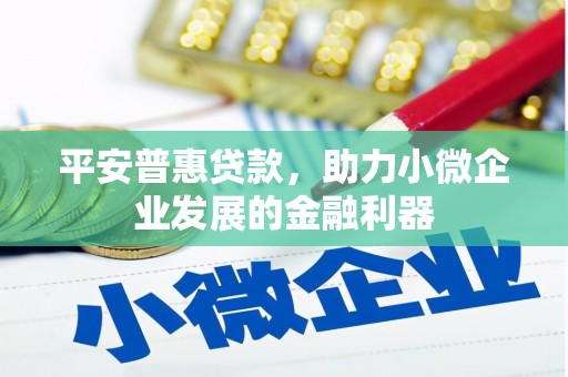 万丹平安普惠贷款，助力小微企业发展的金融利器