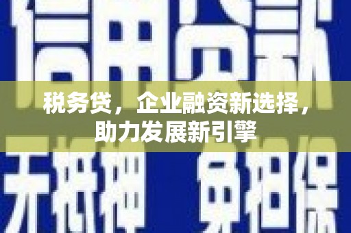 万丹税务贷，企业融资新选择，助力发展新引擎