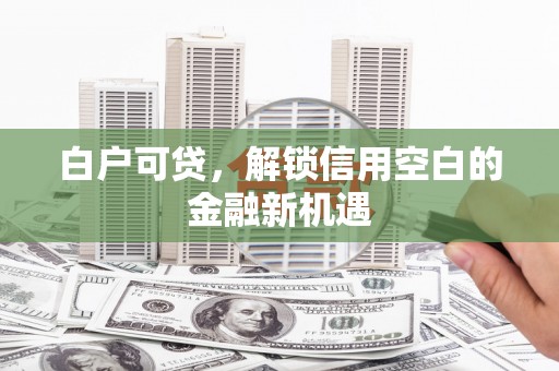 万丹白户可贷，解锁信用空白的金融新机遇
