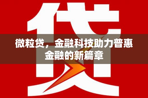 万丹微粒贷，金融科技助力普惠金融的新篇章