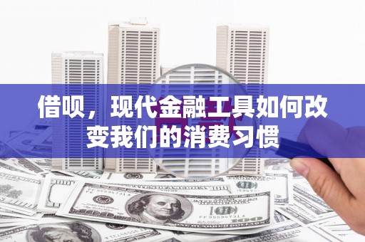 万丹借呗，现代金融工具如何改变我们的消费习惯