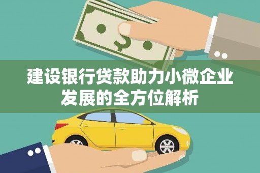 万丹建设银行贷款助力小微企业发展的全方位解析
